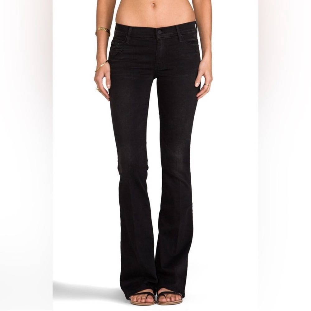 Mother The Cruiser Fashionably Late Black Flared Jeans 25 New w Tags
